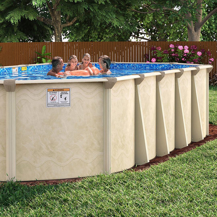 Above Ground Pool - 12' x 20' Coral Sea 7" Steel Frame Oval Pool & Bundle - 52" or 54"