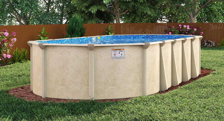 Above Ground Pool - 12' x 20' Coral Sea 7" Steel Frame Oval Pool & Bundle - 52" or 54"