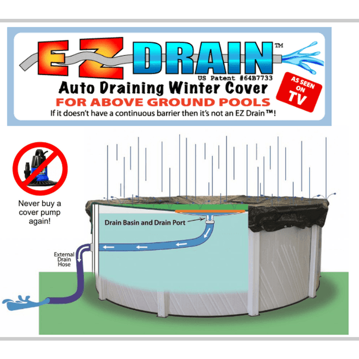 12ft x 24ft Oval EZ-Drain Above Ground Winter Cover