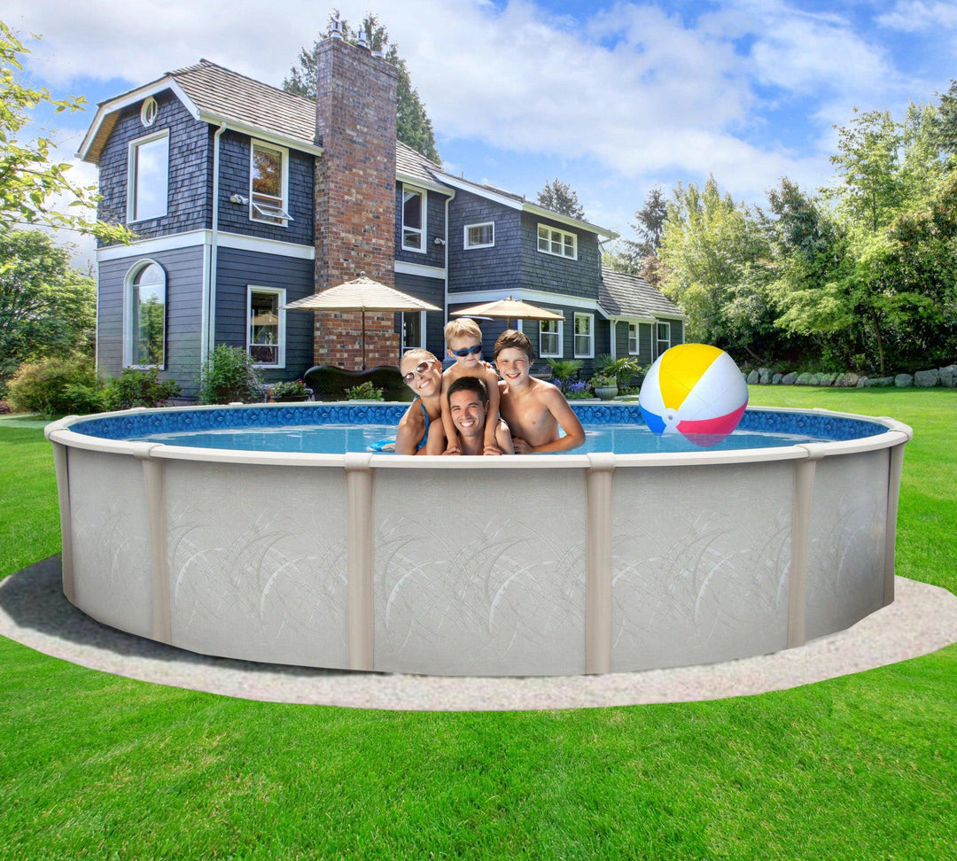 Above-Ground Pool - Freedom Resin Frame Salt Round - 15'X52" - w/Standard Size In-Wall Skimmer