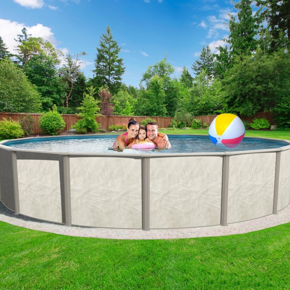 30' x 54" Round Above Ground Resin Hybrid Salt RTR Pool w/Standard Size In-Wall Skimmer