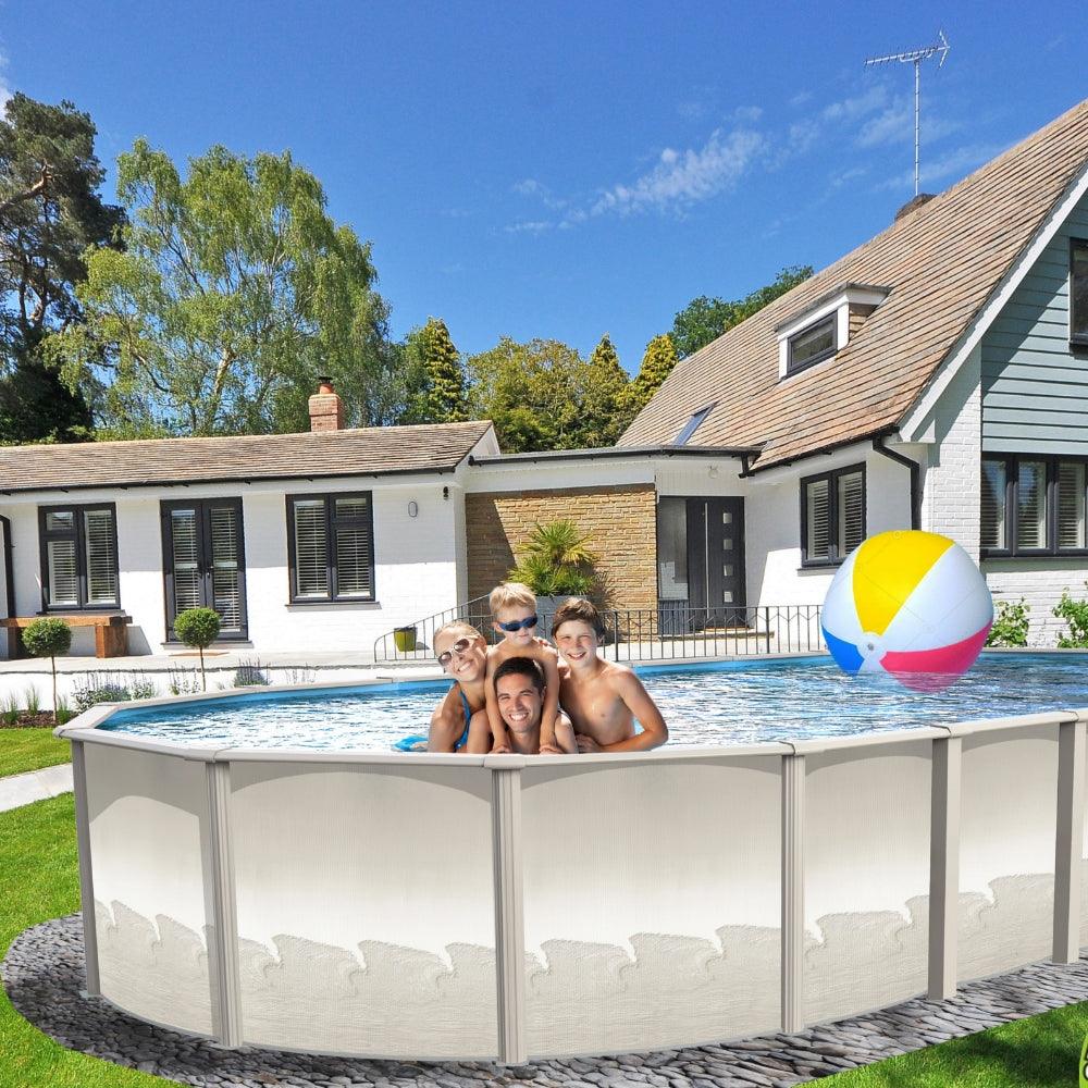 15' x 30' x 54" Oval Above Ground Resin Hybrid Salt RTR Pool w/Standard Size In-Wall Skimmer